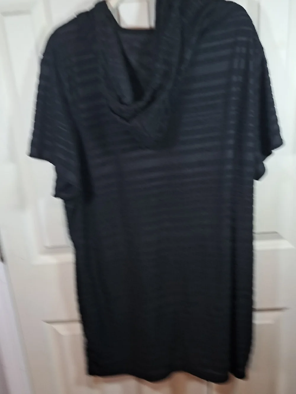 Catalina Black Hooded Short-Sleeve Zip Top